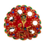 Magenta velvet kundan glass work