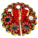 Mehroon velvet kundan glass work
