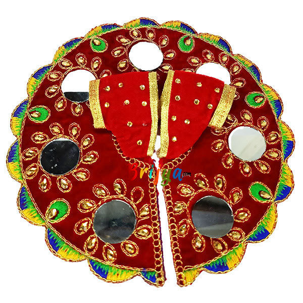 Mehroon velvet kundan glass work