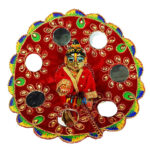 Mehroon velvet kundan glass work