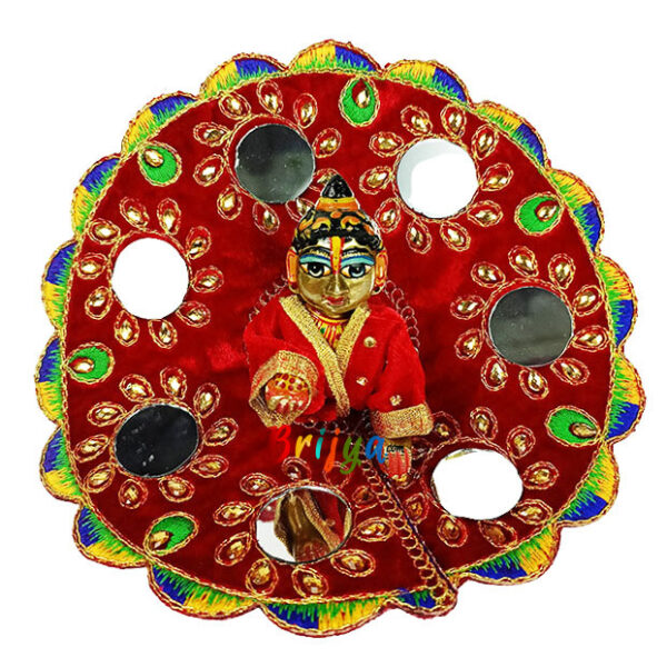 Mehroon velvet kundan glass work