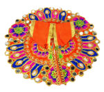 Orange Kundan mirror work for Gopal ji