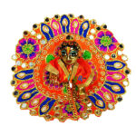 Orange Kundan mirror work for Gopal ji