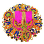 Magenta Kundan mirror work dress for Gopal ji