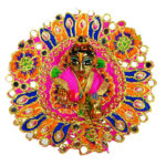 Magenta Kundan mirror work dress for Gopal ji