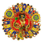 Red Kundan mirror work dress for Gopal ji