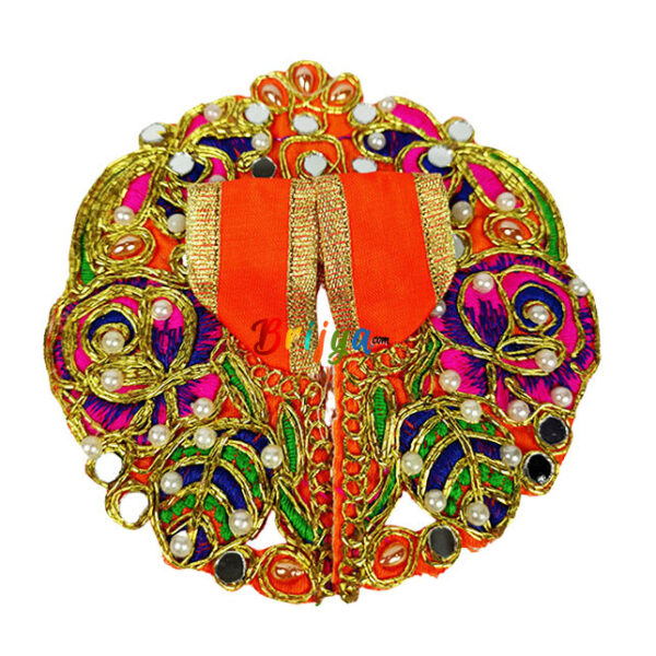 Orange pearl kalabattu work dress for Laddoo
