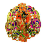 Orange pearl kalabattu work dress for Laddoo