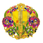 Yellow pearl kalabattu work dress for Laddoo