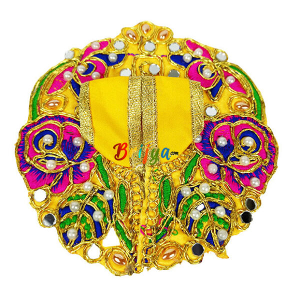 Yellow pearl kalabattu work dress for Laddoo