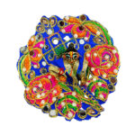 Blue pearl kalabattu work dress for Laddoo