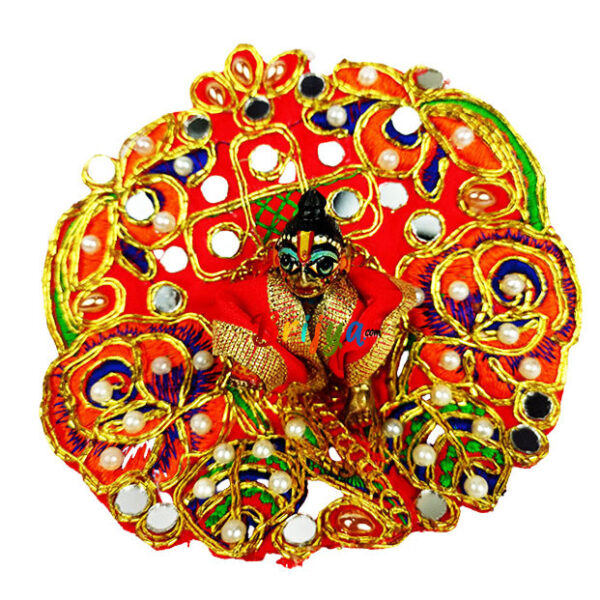 Red pearl kalabattu work dress for Laddoo