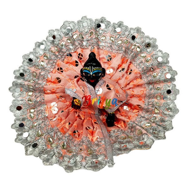 Peach chicken embroidery bal gopal vastra