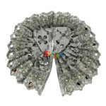 Light grey chicken embroidery bal gopal vastra