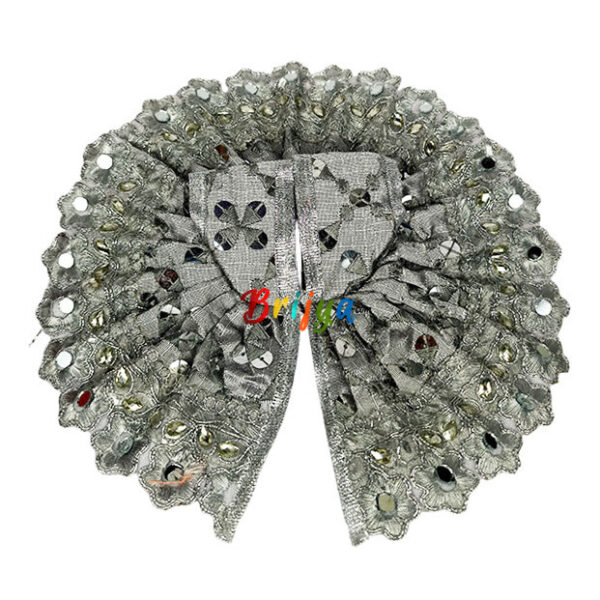 Light grey chicken embroidery bal gopal vastra