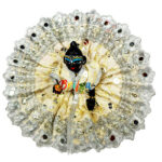 Cream chicken embroidery bal gopal vastra