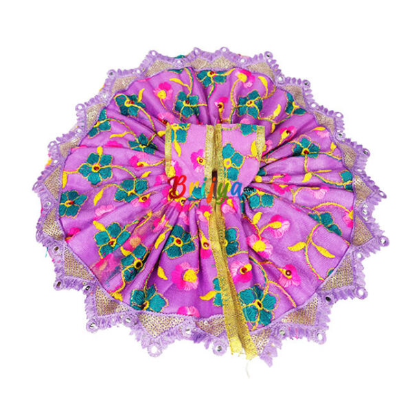 Purple net resham embroidery Laddoo gopal dress