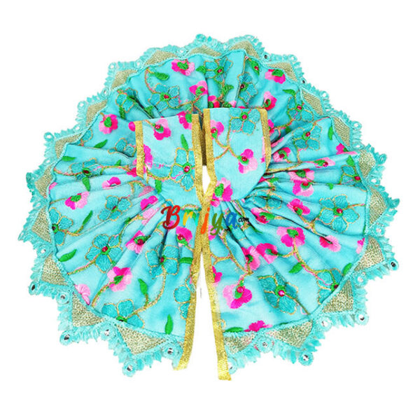 Skyblue net resham embroidery Laddoo gopal dress