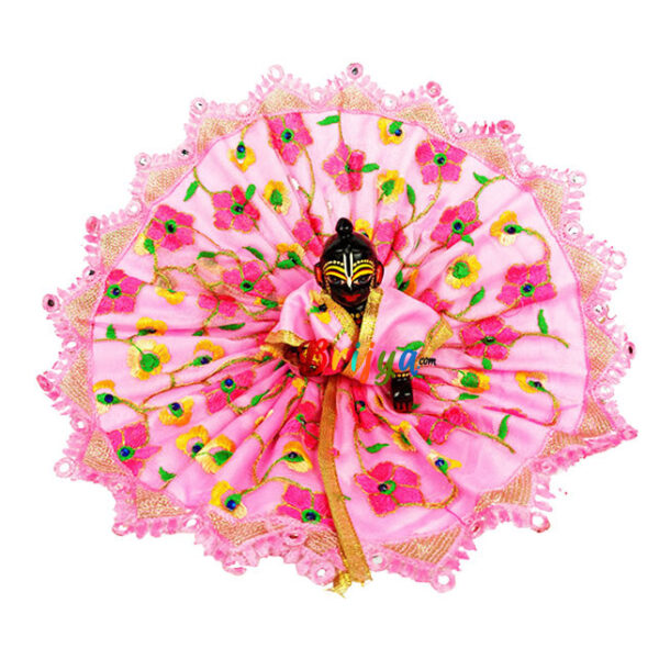 Pink net resham embroidery Laddoo gopal dress