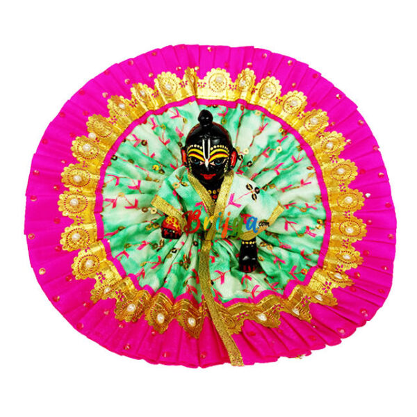 Green magenta embroidery Gopal ji dress