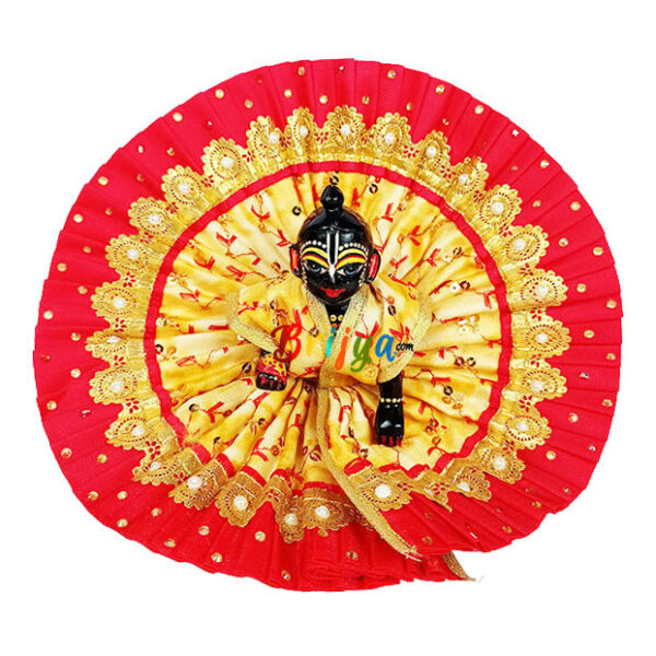 Red yellow embroidery Gopal ji dress
