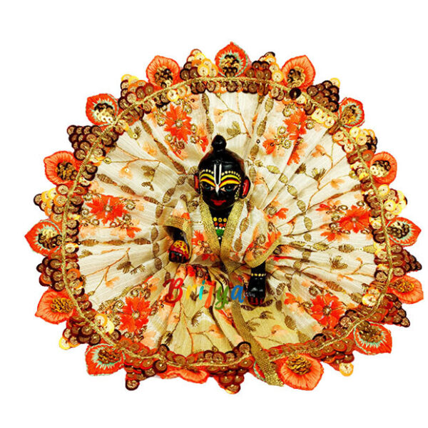 Orange Heavy sitara lace ladddu gopal poshak