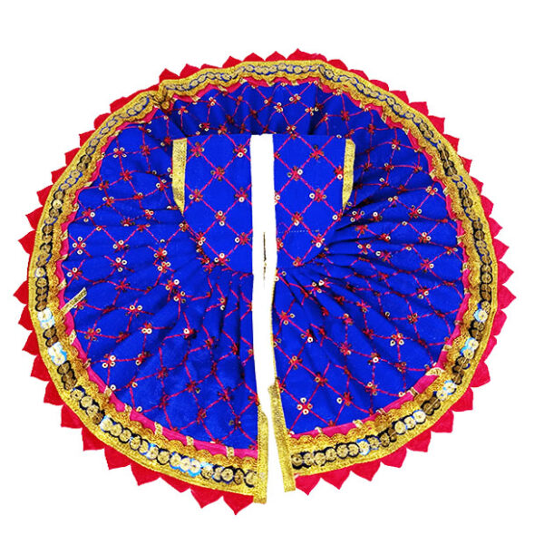 Magenta thread embroidery Blue gopal dress