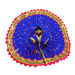 Magenta thread embroidery Blue gopal dress