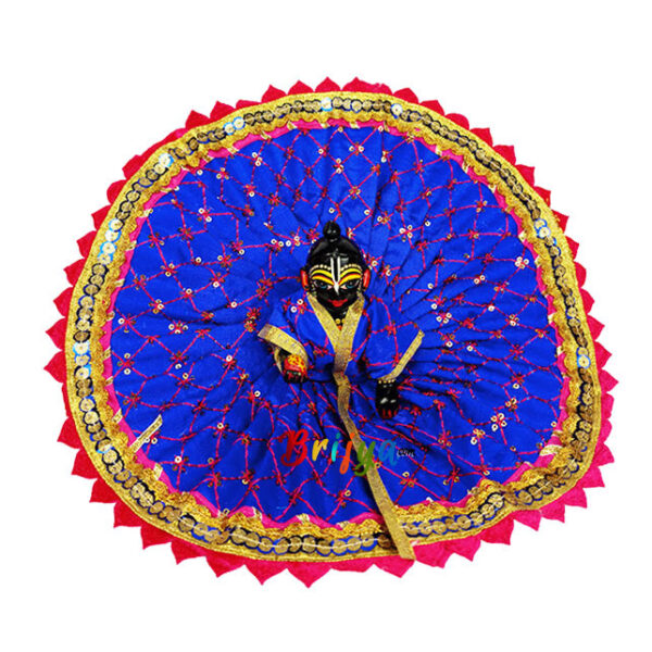 Magenta thread embroidery Blue gopal dress