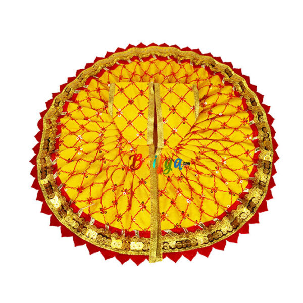 Yellow thread embroidery gopal dress