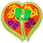 Green Radhe resham embroidery Bal gopal vastra