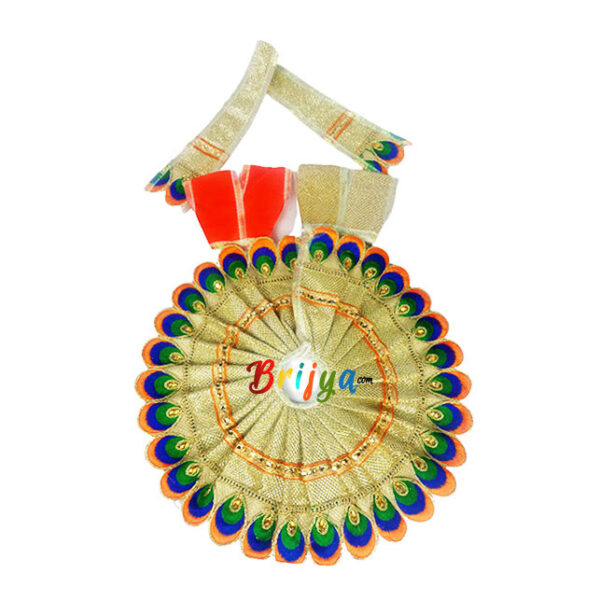 Orange Glitter Fabric Resham Work Disigner Dress For Gopal Ji