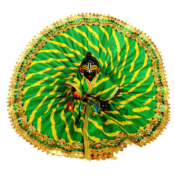 Green cotton Lehariya Poshak For Gopala