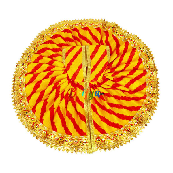 Yellow cotton Lehariya Poshak For Gopala