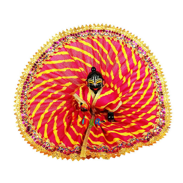 Magenta cotton Lehariya Poshak For Gopala