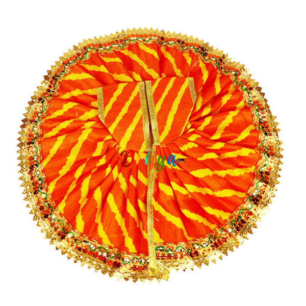 Orange cotton Lehariya Poshak For Gopala