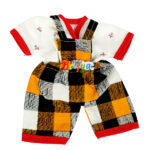 Yellow White Check Dungaree Suit For Laddu Gopal Ji