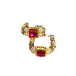 A pair of Magenta Stone Pearl Kangan for God