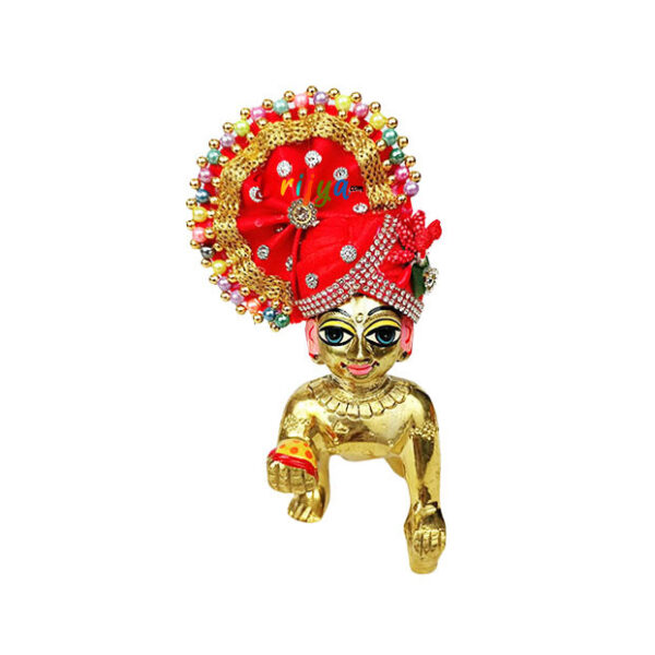 Heavy Multi Pearl Work Red Pagdi For Gopal Ji