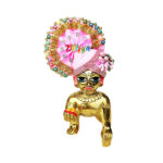 Heavy Multi Pearl Work Pink Pagdi For Gopal Ji