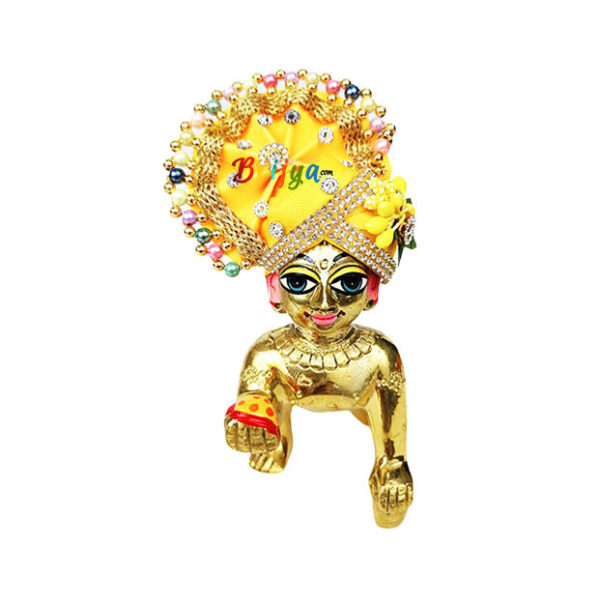 Heavy Multi Pearl Work Yellow Pagdi For Gopal Ji