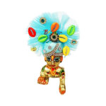 Skyblue Frill Fabric Kodi Work Pagdi For Laddu Gopal Ji