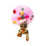 Pink Frill Fabric Kodi Work Pagdi For Laddu Gopal Ji