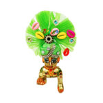 Green Frill Fabric Kodi Work Pagdi For Laddu Gopal Ji