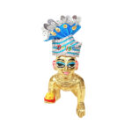 Blue Sequence Work Pagdi For Bal Gopal Ji