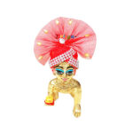 Red Net Febric Stone Work Pugdi For Gopal Ji