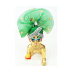 Green Net Febric Stone Work Pugdi For Gopal Ji