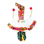 White Multi Lace Gujrati Dress For laddu Gopal Ji