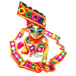 White Multi Lace Gujrati Dress For laddu Gopal Ji