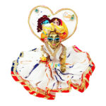 Red Multi Floral Rk Sticker Fancy Dress For Laddu Gopal Ji